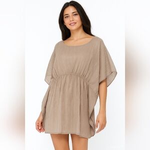 NWT Chinese brand/ Boho/ Beach Tunic/ Cotton &  Tencel/ Gold accents/ Size US L